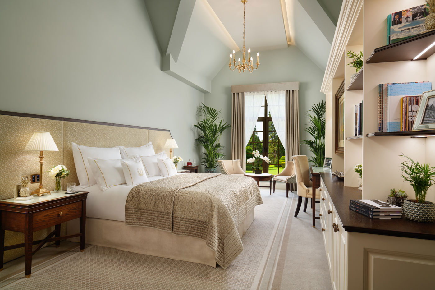A superior suite bedroom at Grantley Hall